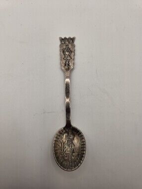 Vintage EPNS Silver Plate Lapland Reindeer Sami Spoon Sweden 4.25"